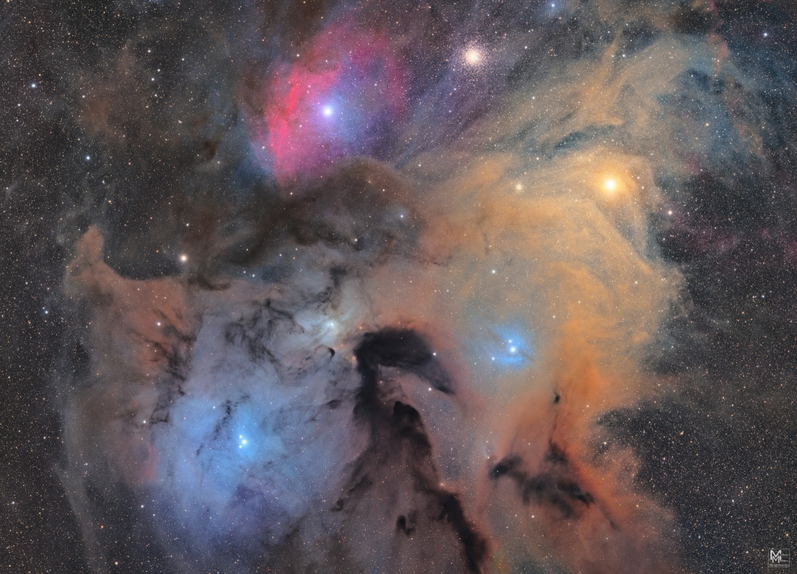 Rho Ophiuchi 2Panel FRA280 TT2600mm 13h51m LRGB